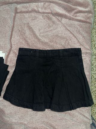 Falda vaquera negra mini, talla XS, nueva
