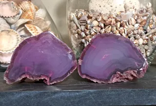 Geode sezionato di agata lattiginosa peso e misur