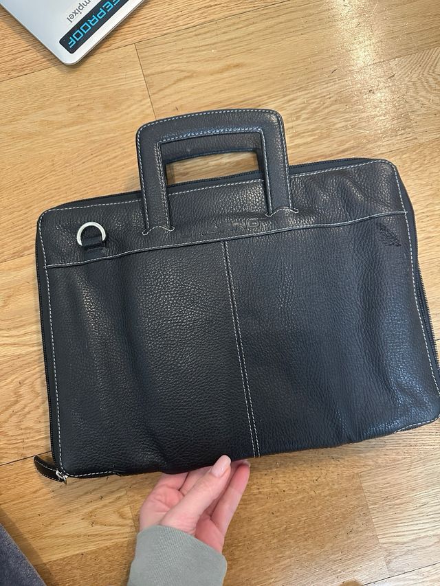 Bolso piel documentos/tablet negro