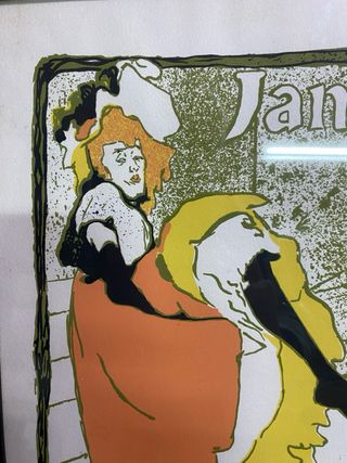 Lito original de Toulouse Lautrec ,bajo cristal