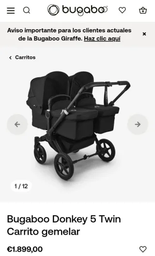 Carrito/cochecito bebe doble.