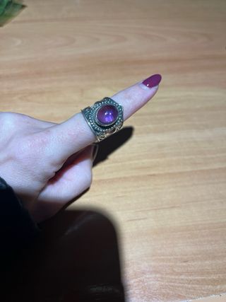 Anillo de plata y Amatista