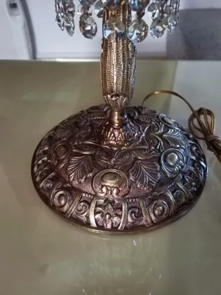 Lámpara de mesa Art-Nouveau Bronce y Cristal