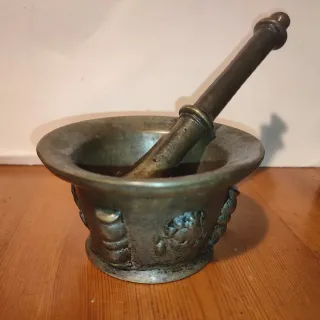 Mortero Almirez Bronce Antiguo S. XVIII-XIX