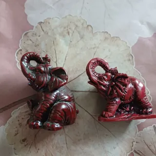 Set di 2 elefantini porta fortuna