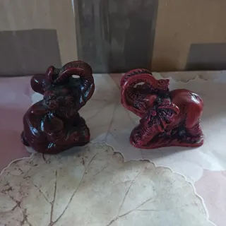 Set di 2 elefantini porta fortuna