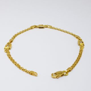 Pulsera 18KT Detalle Cuadrados con Circonitas