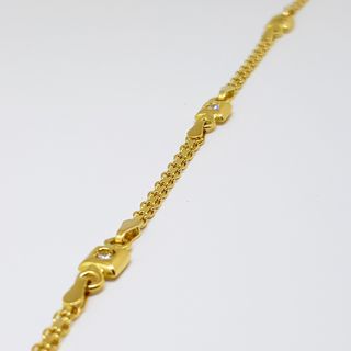 Pulsera 18KT Detalle Cuadrados con Circonitas