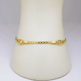 Pulsera 18KT Detalle Cuadrados con Circonitas