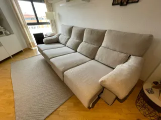 Sofá modular extensible beige/gris