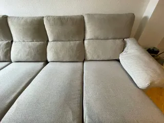 Sofá modular extensible beige/gris