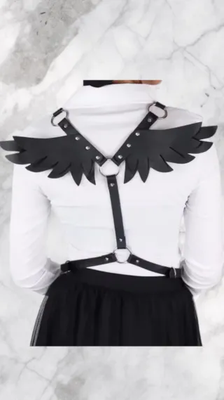 Harness Lingerie Nero Ala pipistrello animal punk