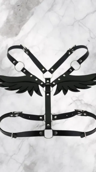 Harness Lingerie Nero Ala pipistrello animal punk