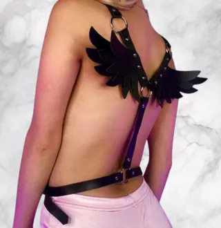 Harness Lingerie Nero Ala pipistrello animal punk