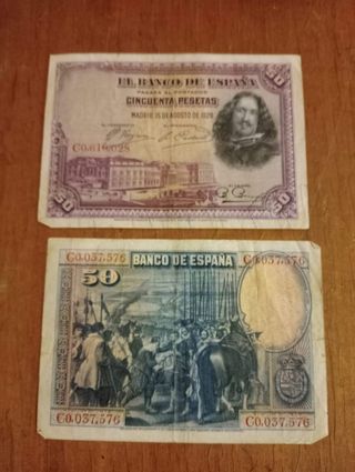 Billetes antiguos 50 Pesetas Banco de España