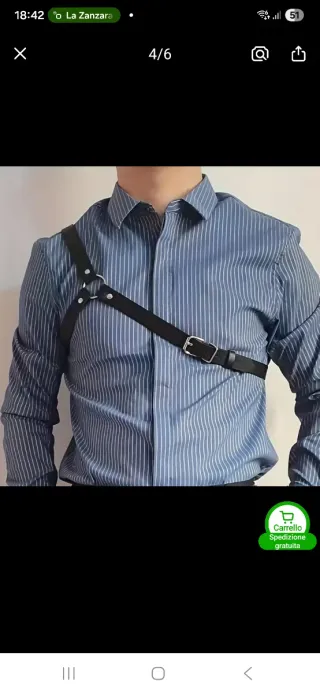 Harness cinghia body cintura corpo Unisex pelle dc