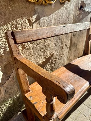 Banco antiguo Francés de roble. siglo 18