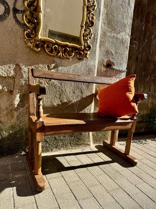 Banco antiguo Francés de roble. siglo 18