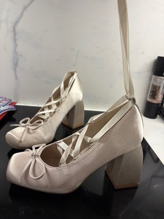 Tacones blancos bailarina talla 39