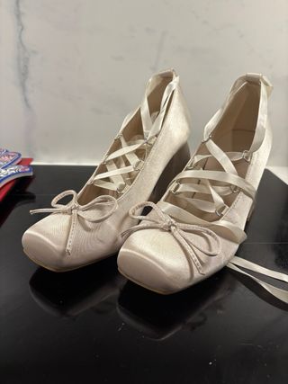 Tacones blancos bailarina talla 39