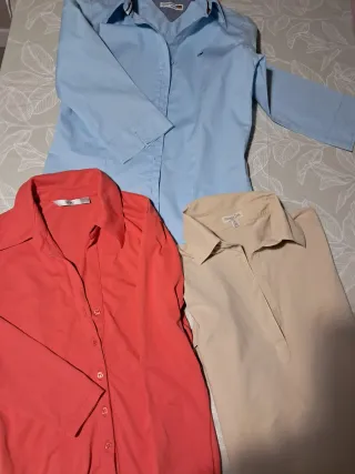 Tres camisas talla S, Tommy, Massimo Dutti y Mango