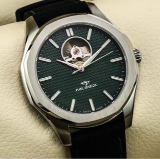 Reloj Murex Suizo Esqueleto Verde Plata