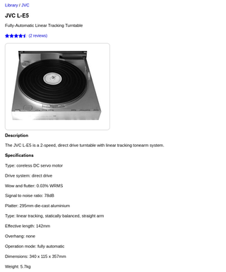 Giradischi JVC LE5 - Solo Ricambi