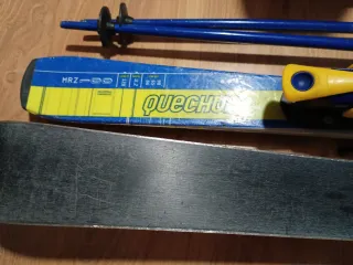 Esquís quechua, botas Salomón, bastones