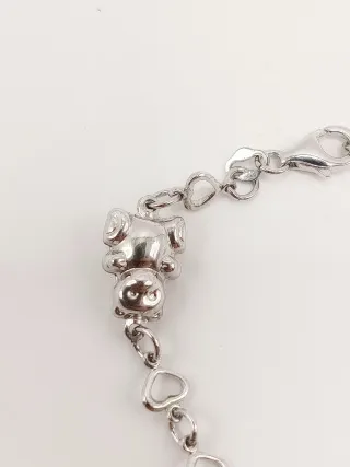 Braccialetto argento 925 donna charm ciondoli orsi