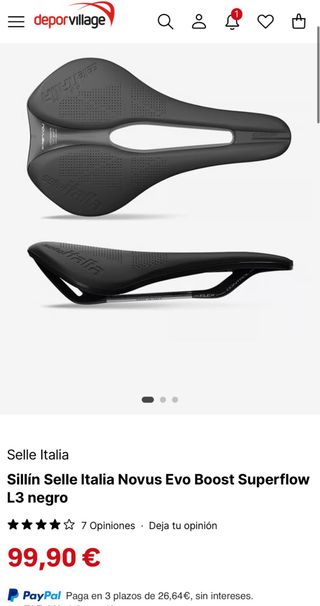Sillín Selle Italia Novus Evo Boost superflow.