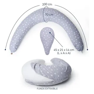 Almohada Embarazo + Cojín Lactancia Estrellas