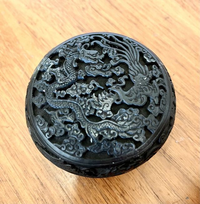 Scatole/inchiostrieri cinesi nero e ocra