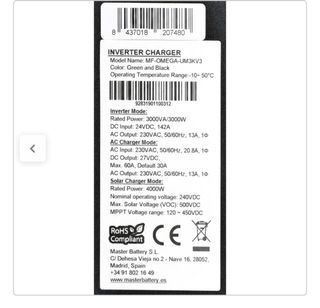 Inversor , cargador Master Power Omega UM3