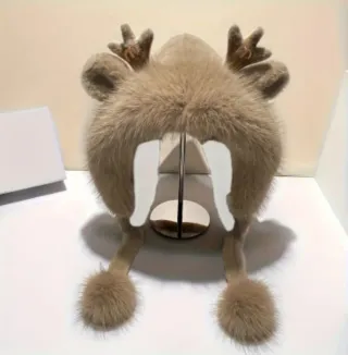 Gorro de Mujer con Astas de Reno