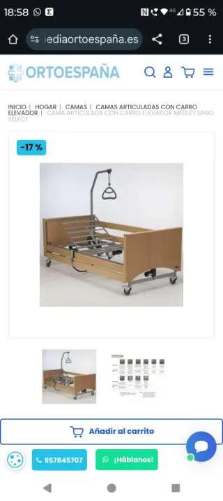 Cama Hospitalaria Articulada Eléctrica