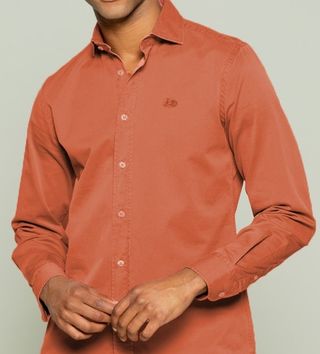 CAMISA SARGA COLOR TEJA SCOTTA 1985 TALLA S NUEVA