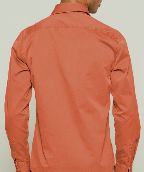 CAMISA SARGA COLOR TEJA SCOTTA 1985 TAGLIA S NUOVA