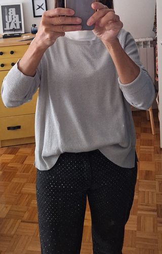 Jersey gris plata con brillos