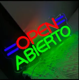 Lampada neon led "OPEN ABIERTO"