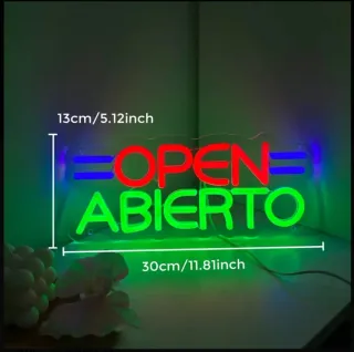 Lampada neon led "OPEN ABIERTO"