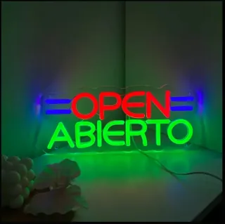 Lampada neon led "OPEN ABIERTO"