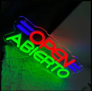 Lampada neon led "OPEN ABIERTO"