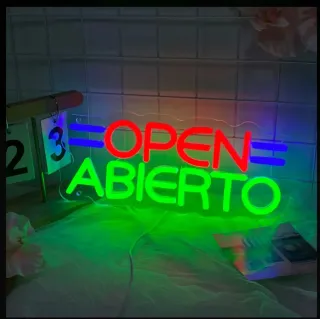Lampada neon led "OPEN ABIERTO"