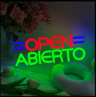 Lampada neon led "OPEN ABIERTO"
