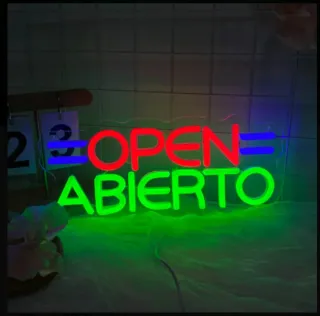 Lampada neon led "OPEN ABIERTO"