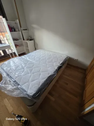 Canapé ABATIBLE cabecero blanco y colchón