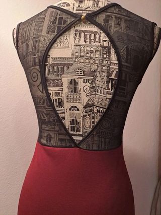 Abito da sera borgogna con paillettes XS/S