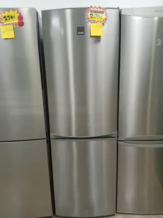 Nevera zanussi 1,85×60 color gris