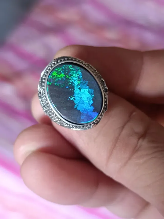 Anillo hombre opalo Australiano