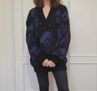 Jersey Vintage Negro y Morado Made in Germany 42/L